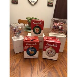 Lot of‎ 5 Campbell's Soup Kids Collectable Ornaments 1999, 2000 & 2006